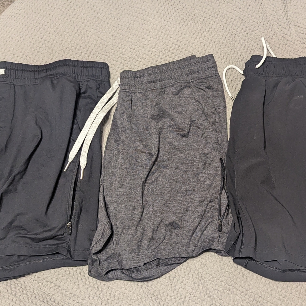 3 All In Motion Black and Gray Athletic Shorts